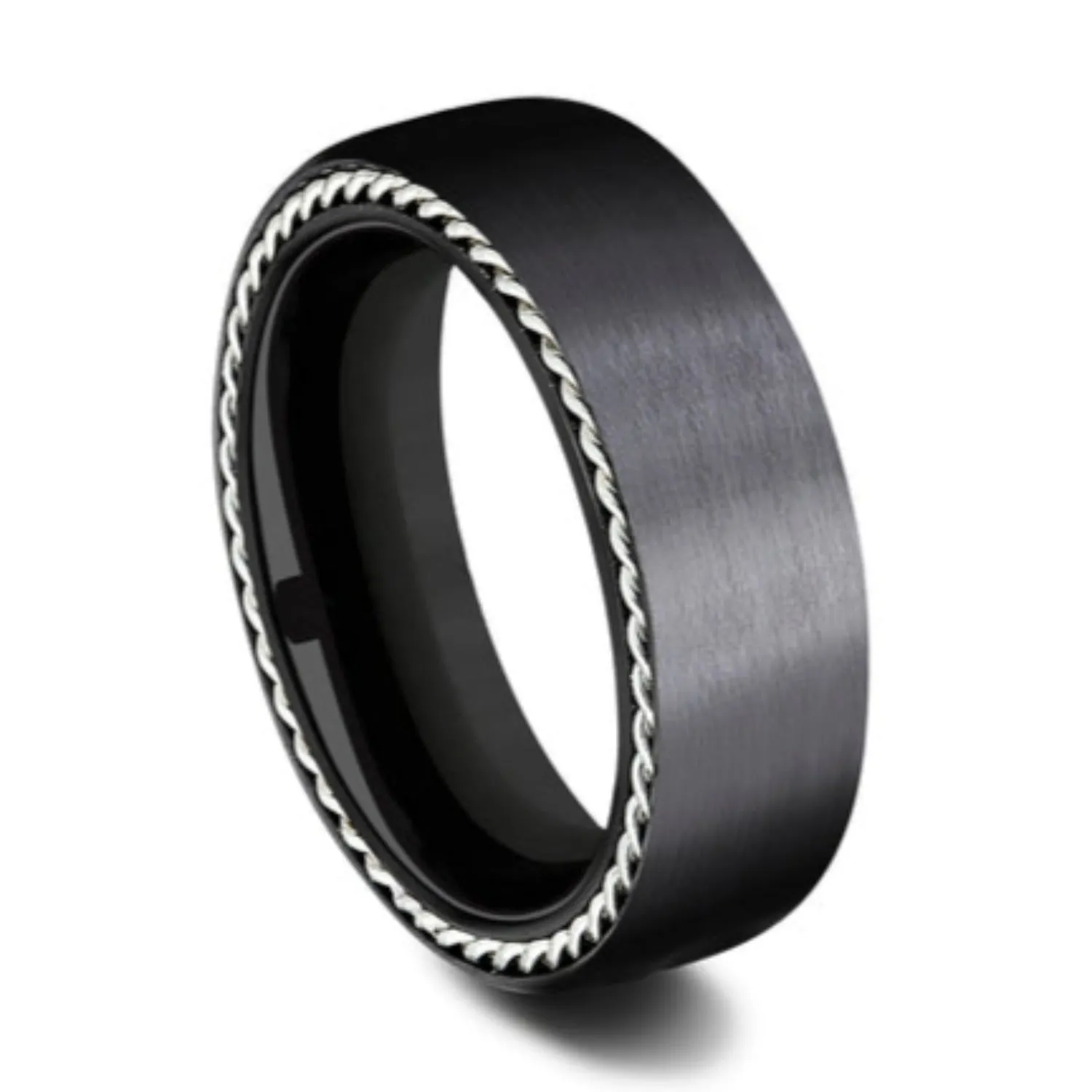 Benchmark "The Port" 7.5MM Black Titanium Wedding Band