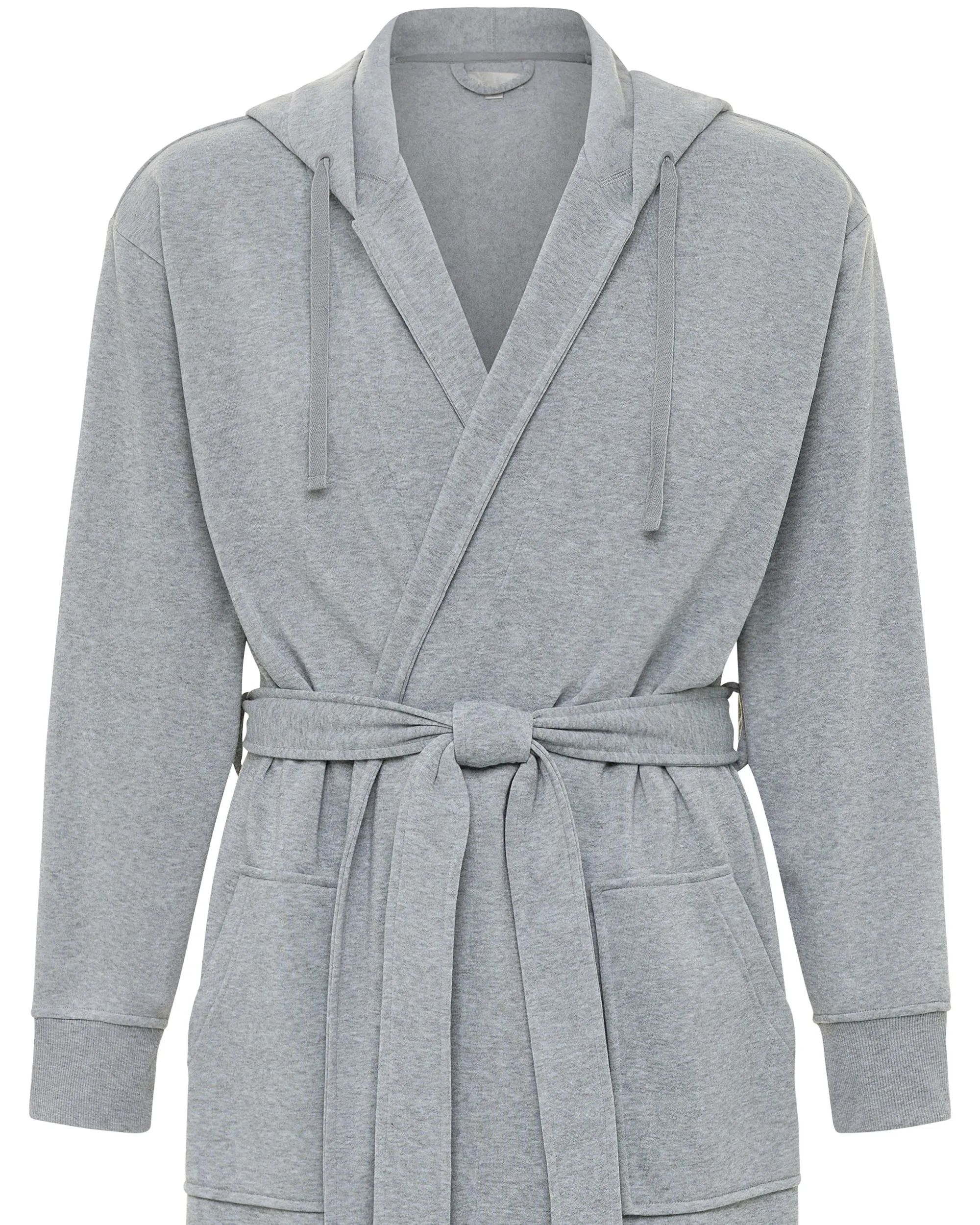 Men's Classic Hooded Sweatshirt Robe, Winter Bathrobe