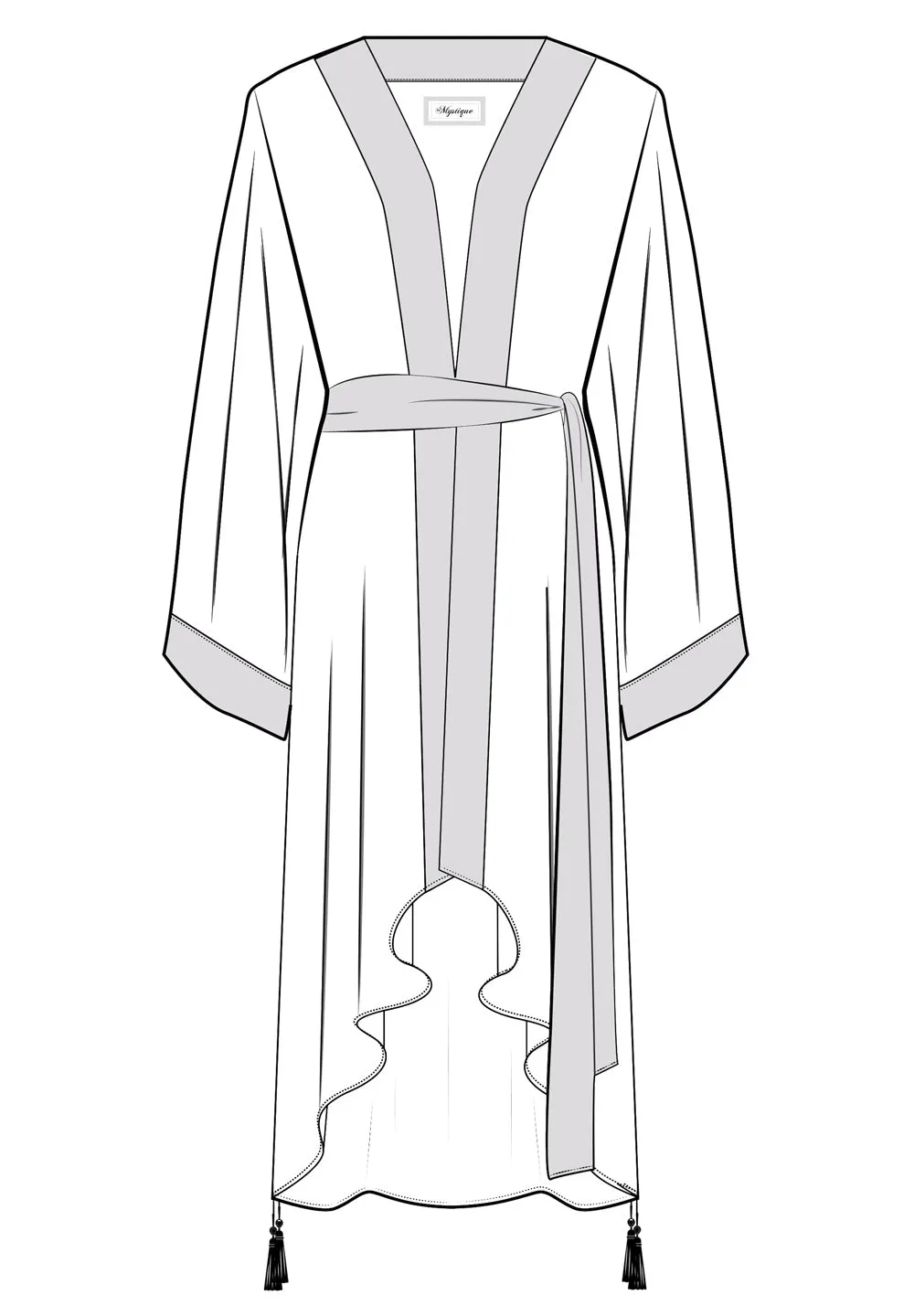 Monochrome - White Kimono Evil Eye (Neon Yellow)